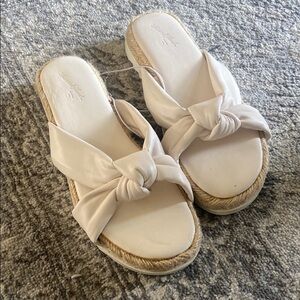Espadrilles Cream Knotted Slide Sandals
